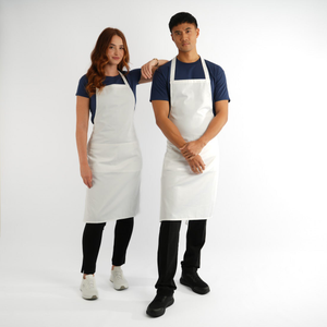 Bib Apron with Pocket, White