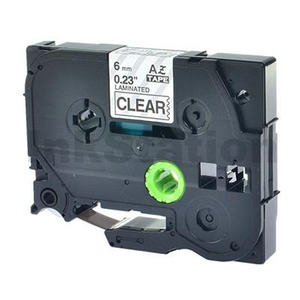 Compatible Brother TZe-111 6mm Black Text on Clear Laminated Tape - 8 meters