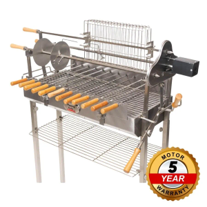 Flaming Coals Cyprus Spit- Deluxe Stainless Steel with extras and 13kg motor