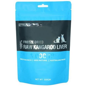 Freeze Dry Australia Raw Kangaroo Liver Natural Treats for Cats and Dogs 100g