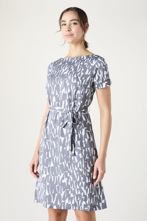 SJ Women's Pattern Shift Dress, Grey Shards
