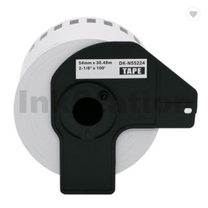 Compatible Brother DK-N55224 Black Text on White Continuous Paper Label Roll Non-Adhesive 54mm x 30.48m