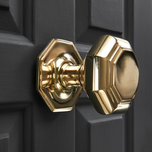 Octagonal Door Pull (Large) - Polished Brass