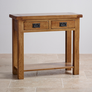Original Rustic Solid Oak Console Table