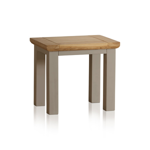 St Ives Natural Oak and Light Grey Painted Dressing Table Stool