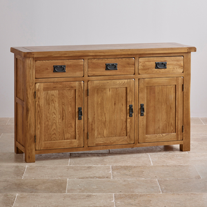 Original Rustic Solid Oak Large Sideboard