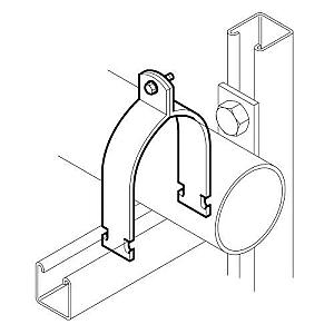 2 Part Pipe Clamp For Pipe 58.70 - 63.50mm, Mild Steel, Pre-Galvanised, Unistrut Part No. M1127