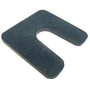 2mm Heavy Duty Plastic 70mm x 70mm 22mm Slot Horseshoe Shims / Packers, Black (Order in multiples of 250)