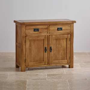 Original Rustic Solid Oak Small Sideboard