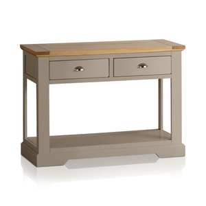 St Ives Natural Oak and Light Grey Painted Console Table