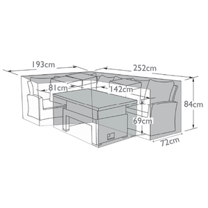 Maze - Large Corner Dining Rising Set - Garden Furniture Cover