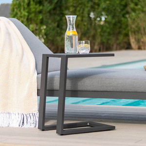 Maze - Outdoor Fabric Aluminium Side Table - Grey