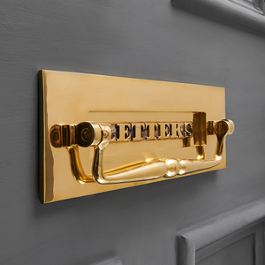 Classic Letterplate With Clapper - Polished Brass