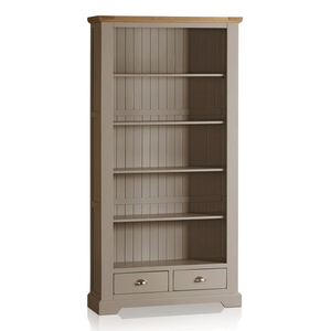St Ives Natural Oak and Light Grey Painted Tall Bookcase