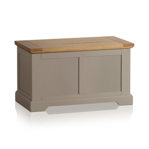 St Ives Natural Oak and Light Grey Painted Blanket Box