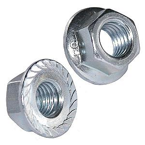 M4 Hexagon Serrated Flange Nut Bright Zinc Plated, Class 6 DIN 6923