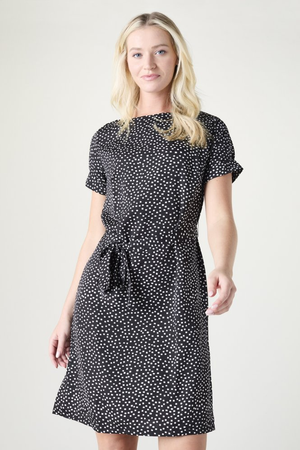 SJ Pattern Shift Dress, Black/White Squares