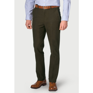 Regular Fit Kerswell Olive Cotton Moleskin Trousers