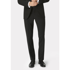 Tailored Fit Sapphire Black Wool Blend Dinner Suit Trousers