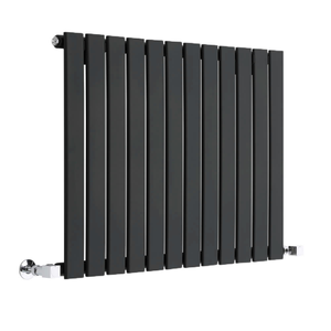 Milano Alpha - Flat Panel Horizontal Designer Radiator - Single Panel - 635mm x 840mm - Black
