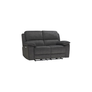Goodwood Plush Charcoal Fabric 2 Seater Electric Recliner Sofa