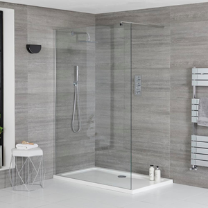 Milano Portland - Walk-In Shower Enclosure with White Tray - 1200mm x 800mm