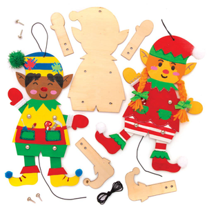 Kits de marionnettes en bois Lutins de Noël