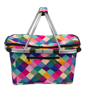 Sachi - Insulated Carry Basket w/Zippered Closure Harlequin