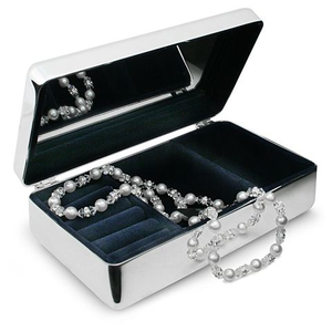 Whitehill - Large Silver Plated Beaded Jewellery Box