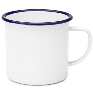 Falcon - Enamel Mug White & Blue 500ml