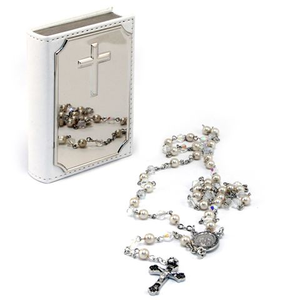 Whitehill - Rosary Bead and Leatherette Bible Case Set