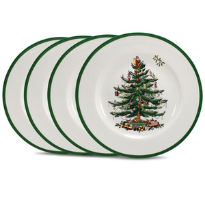 Spode - Christmas Tree Entree Plate Set 4pce 19.5cm