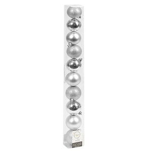 Peter's - Shatterproof Christmas Baubles Set Silver 10pce