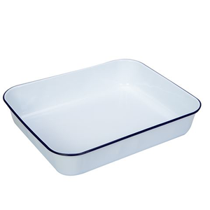Falcon - Enamel Deep Roasting Pan White & Blue 41cm