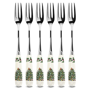 Spode - Christmas Tree Pastry Fork Set 6pce 15cm