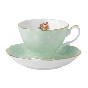 Royal Albert - Polka Rose Vintage Teacup & Saucer Set