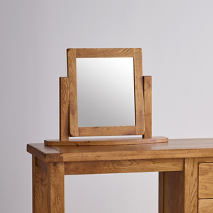 Original Rustic Solid Oak Dressing Table Mirror