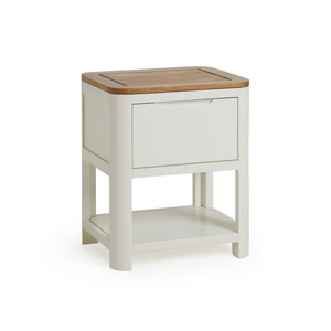 Hove Natural Oak and Painted 1 Drawer Bedside Table
