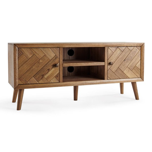 Parquet Brushed and Glazed Oak Large TV Unit