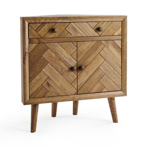 Parquet Brushed and Glazed Oak Corner Sideboard