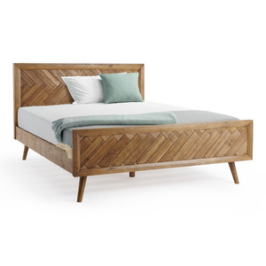 Parquet Brushed and Glazed Oak King-Size Bed