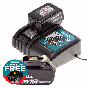 Makita DC18RC 18V LXT Charger with 2x 5.0Ah Batteries