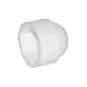 M8 (13mm) Nut & Bolt Cover Cap, White Plastic Polyethylene