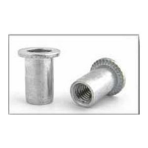 M4 Rivet Nut, Flanged, Aluminium, Grip Range 0.25-2.00, Hole Size 6.10 Bralo 030210 4006