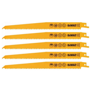 DeWalt DT2349-QZ Reciprocating Saw Blades 228mm x 6TPI (5 Pack)
