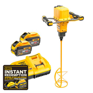 DeWalt DCD240X2-GB 54V XR Flexvolt Brushless Paddle Mixer with 2x 9.0Ah Batteries & Charger