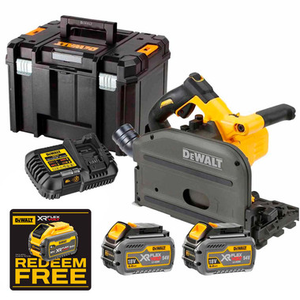 DeWalt DCS520T2-GB 54V XR FlexVolt 165mm Brushless Plunge Saw with 2x 6.0Ah Batteries