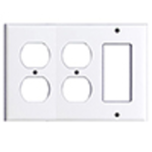 Mulberry, 3-Gang 2 Duplex Receptacle 1 Decora/Gfi, Lexan, Designated Size Standard, Endura, White, Wall Plate