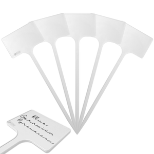 12" (30cm) Plastic Plant T Labels - White, 100