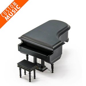 Miniature Matte Black Custom USB Sound Module Grand Piano with Bench